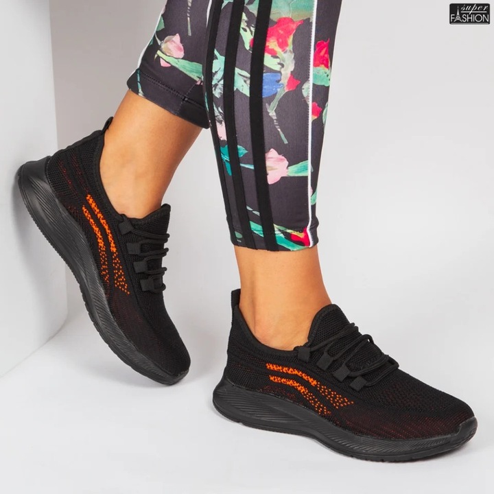 Pantofi sport ''we fashion 3311d black orange''