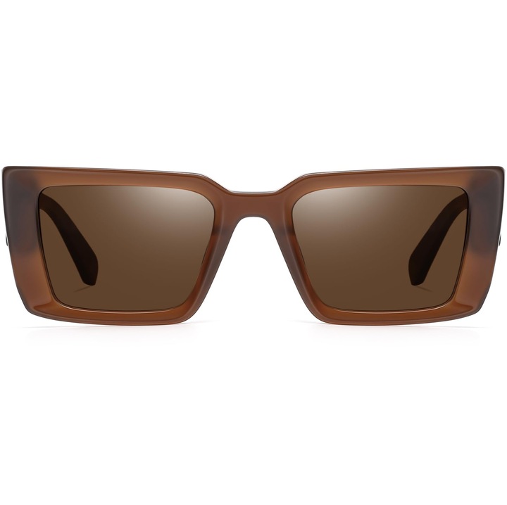 DUCO dreptunghiulari Ochelari de soare for barbati dama Retro Vintage Ochelari de soare Acetate Frame 90s Ochelari de soare protectie UV400 DC2346 (Brown Frame Brown Lens)