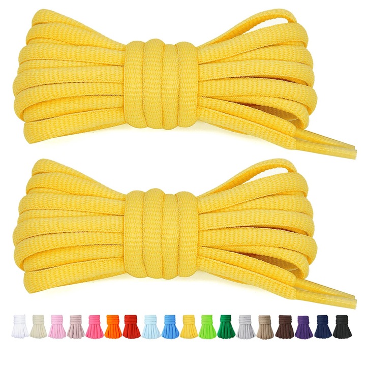 Stepace 2 perechi of 60cm Round Sireturi for Sneakers, Length 200cm, 18 Colors, Galben Sireturi 80cm