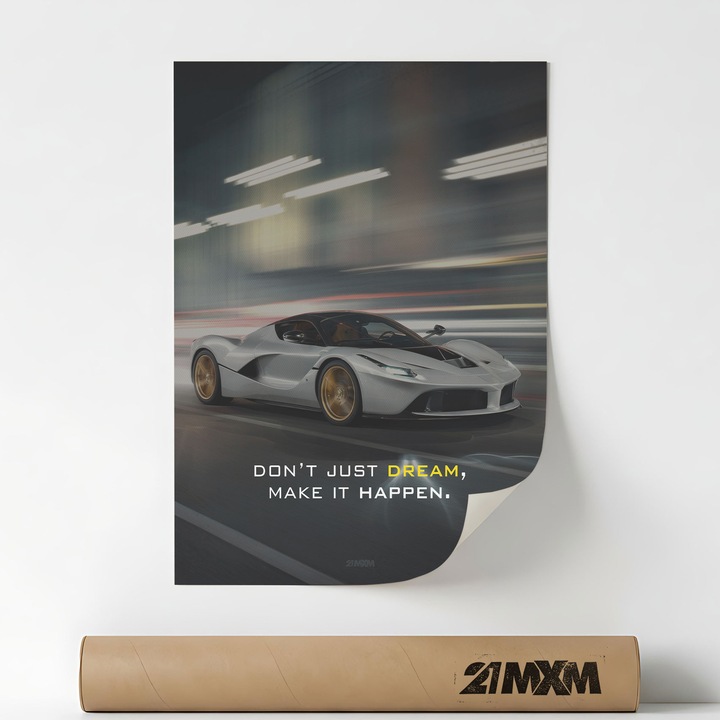 Poster 'Make It Happen' Pe Panza Mata – Design Minimalist, A4 (21 x 29.7 cm), Fara Rama