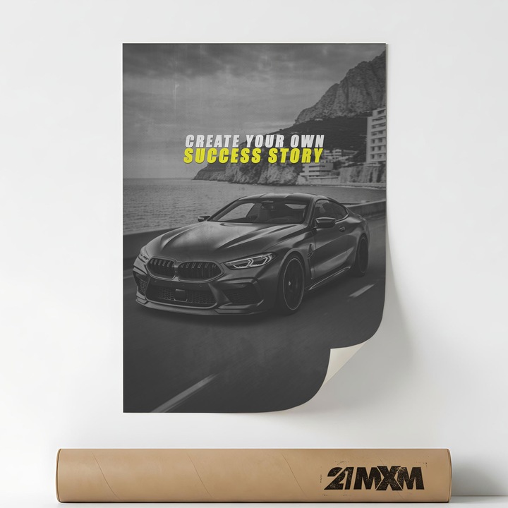 Poster 'Create Your Own Success Story' Pe Panza Mata – Design Minimalist, A4 (21 x 29.7 cm), Fara Rama