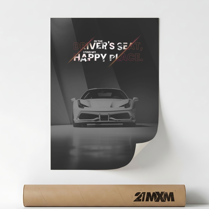 Poster 'Car Motivation 05' Pe Panza Mata – Design Minimalist, A4 (21 x 29.7 cm), Fara Rama