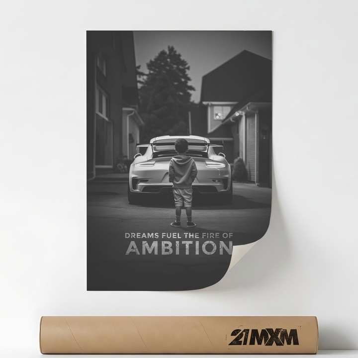 Poster 'Car Motivation 08' Pe Panza Mata – Design Minimalist, A4 (21 x 29.7 cm), Fara Rama