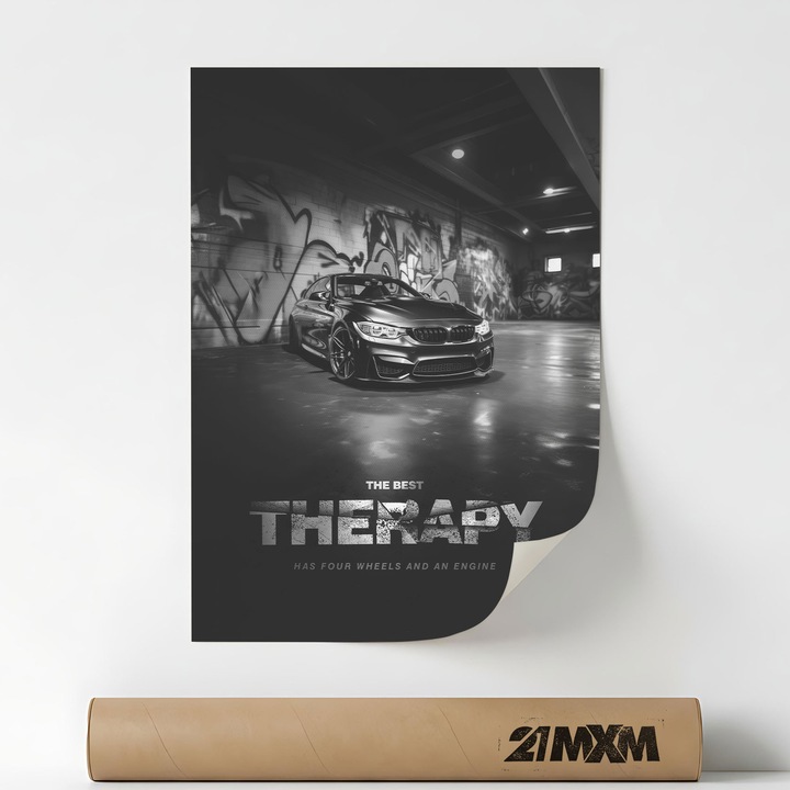 Poster 'Car Motivation 06' Pe Panza Mata – Design Minimalist, A4 (21 x 29.7 cm), Fara Rama