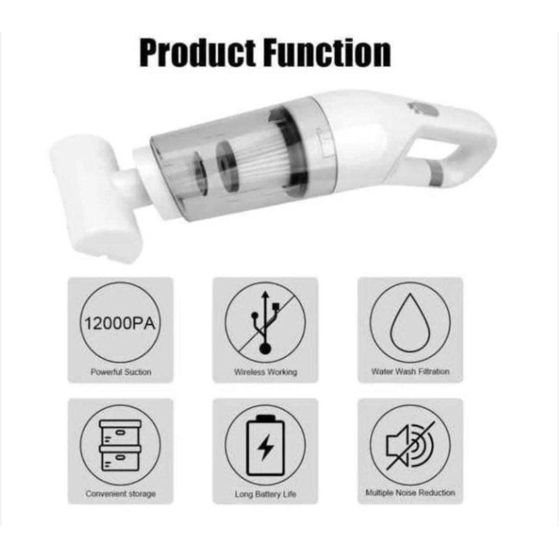 Aspirator multifunctional 2 in 1 Vacuum Cleaner JB 168, 1800mAh, 12.000 Pa, filtru hepa Calitate