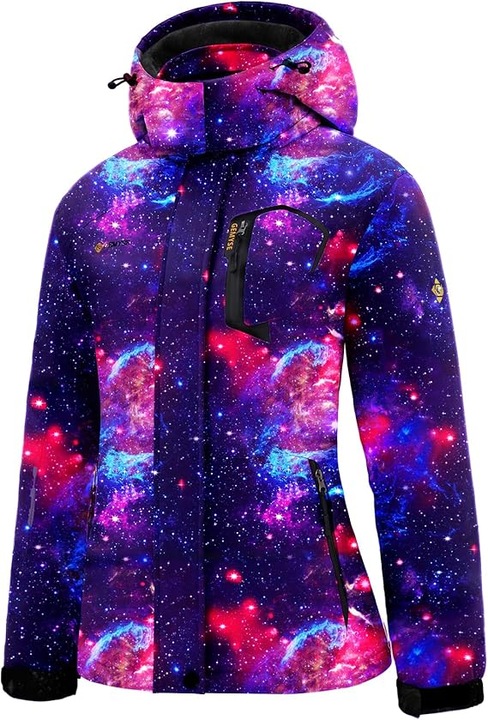 Geacă de schi pentru femei, GEMYSE, impermeabilă, călduroasă, multicolor, mărimea L