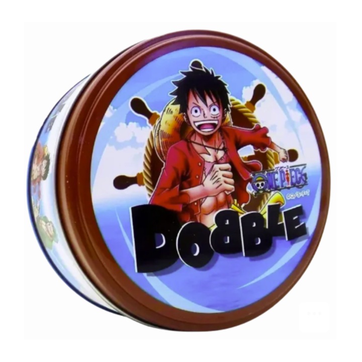 Joc de societate Dobble One Piece, 2-8 jucători, 55 de cărți, 13x8x13cm