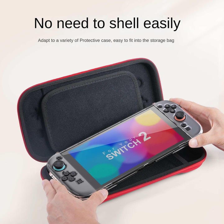 Husă de depozitare, ORBER, pentru Nintendo Switch 2, impermeabilă, design modern, Negru, 30x14x4cm
