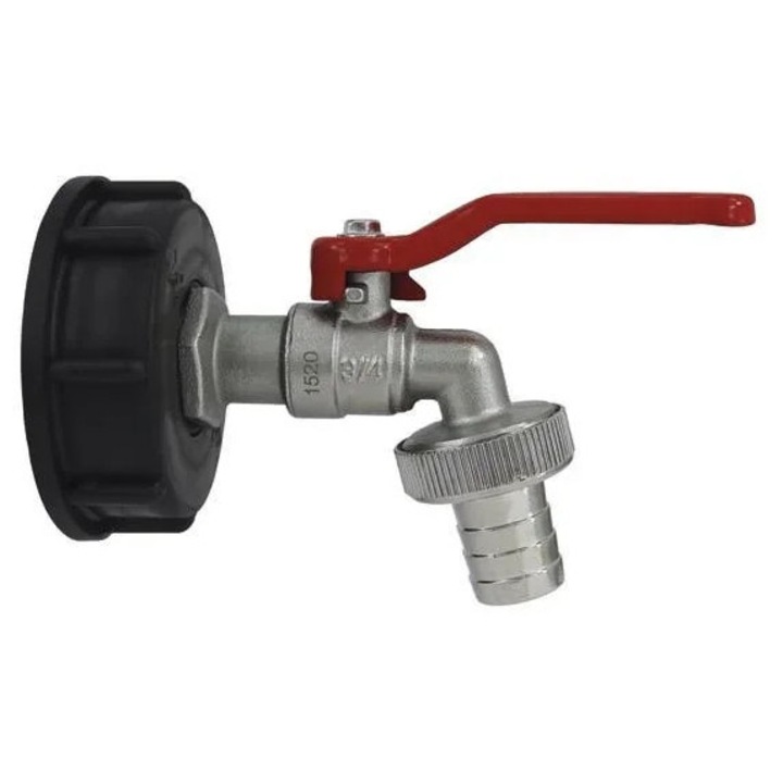 IBC csatlakozó csap 3/4 golyóscsappal és S60x6 (DN61) adapterrel