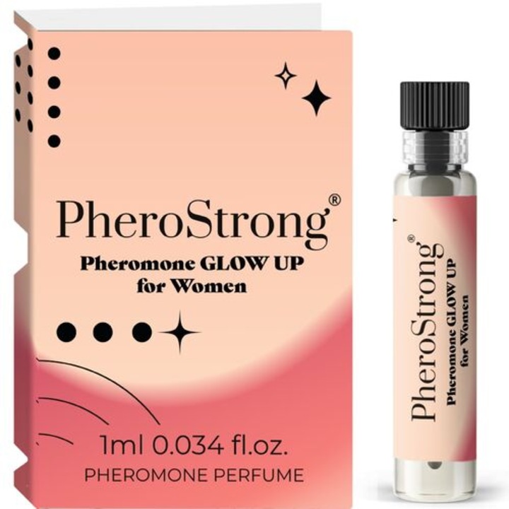 Parfum feminin cu feromoni PheroStrong Glow Up, note florale și fructate, 1 ml