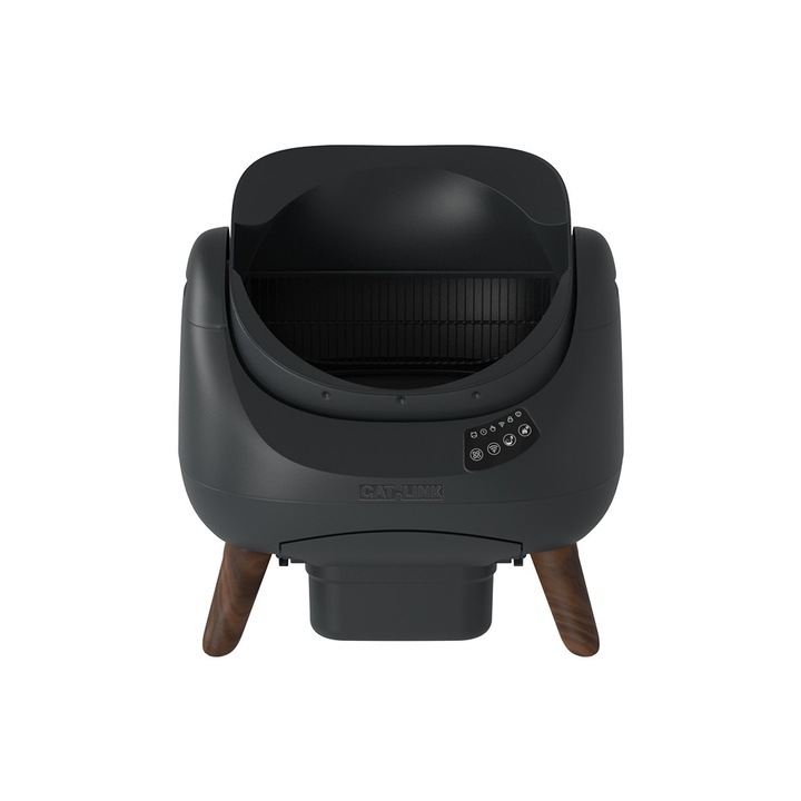 Litiera automata cu autocuratare pentru pisici cu AI integrat Catlink, Open-X, capacitate colectare 12 l, Wi-Fi, control prin aplicatie, monitorizare pisici multiple, elimina mirosurile, senzor infrarosu, sistem siguranta pisici, gri