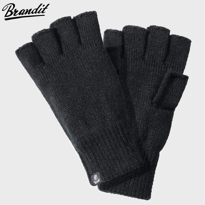 Manusi De Iarna Fara Degete, Brandit, Material Interior Thinsulate, Material Exterior Poliacril 100%, Manseta Elastica, Degete Lungime Aprox x Latime Aprox, Negru, Negru