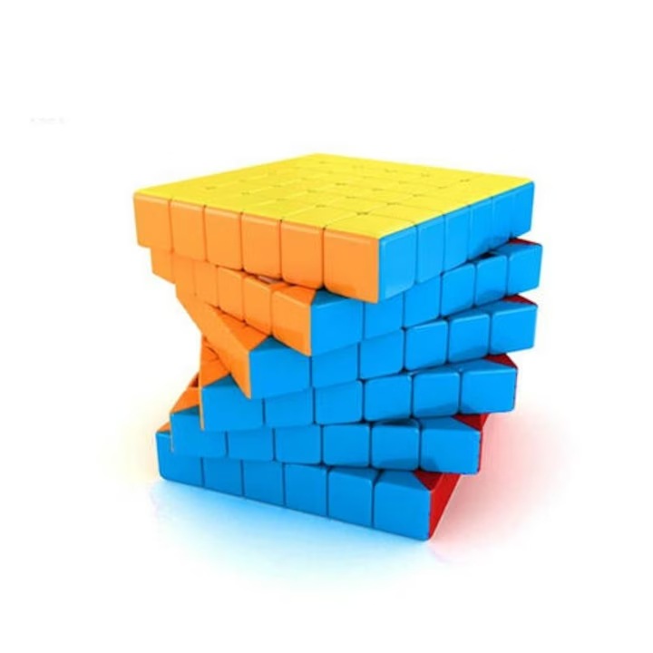 Cub Rubik Magnetic,6x6x6, Speed Cube din plastic ABS,,65mm, pentru incepatori si profesionisti, Multicolor