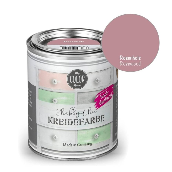 Vopsea creta pentru mobila, fara picurare, My COLOR Room by VIVA, 750ml Roz lemn de trandafir