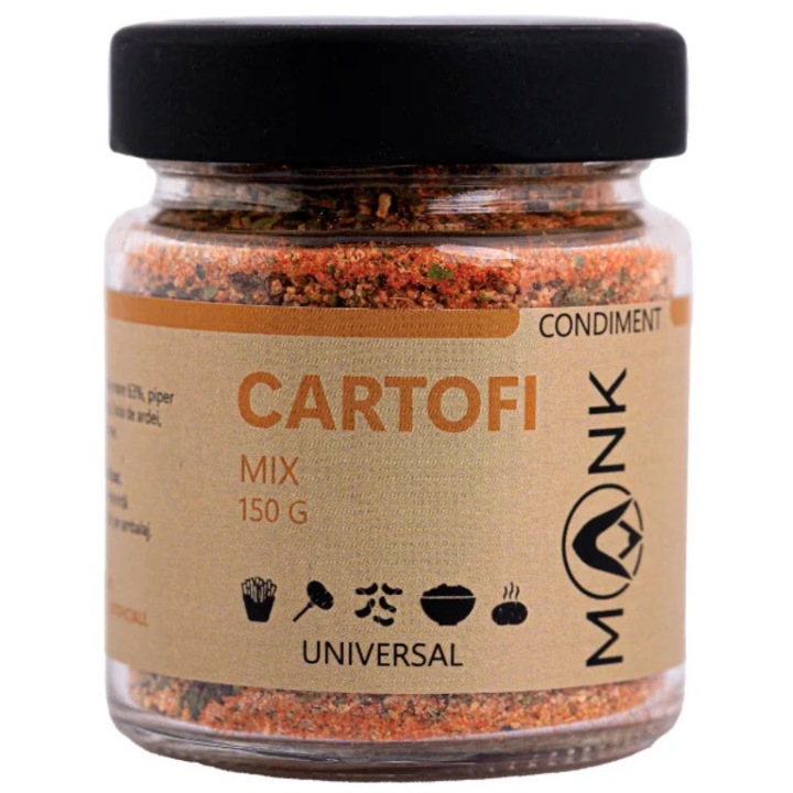 Mix de condimente pentru cartofi Monk, 150g, 100% natural, fără conservanți, borcan reutilizabil