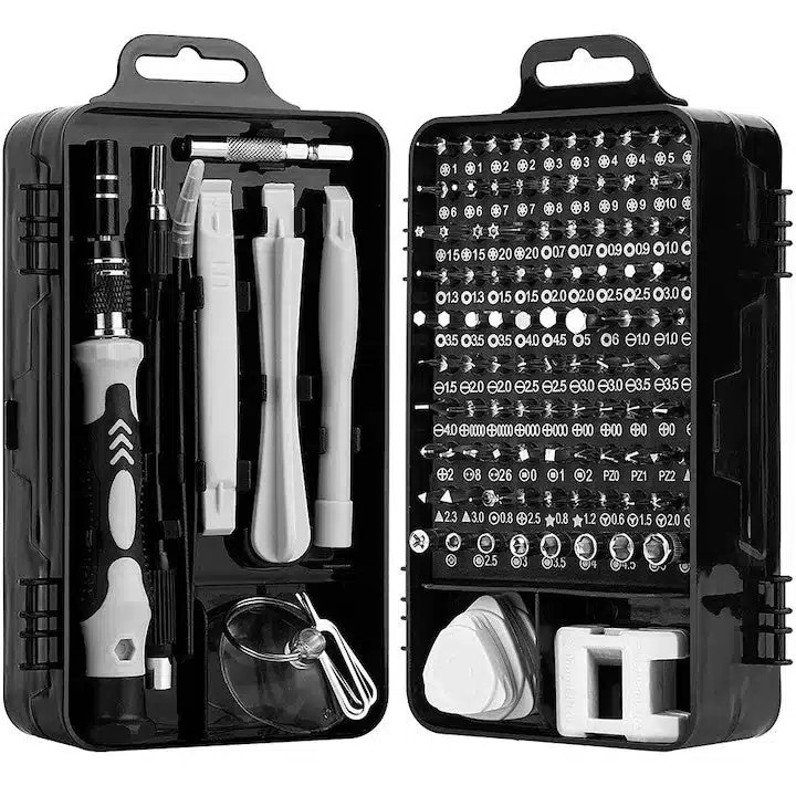 Set 115 piese surubelnite de precizie Tea Sports, accesorii pentru dispozitive electronice, cromate, cu extensii și magnetizator