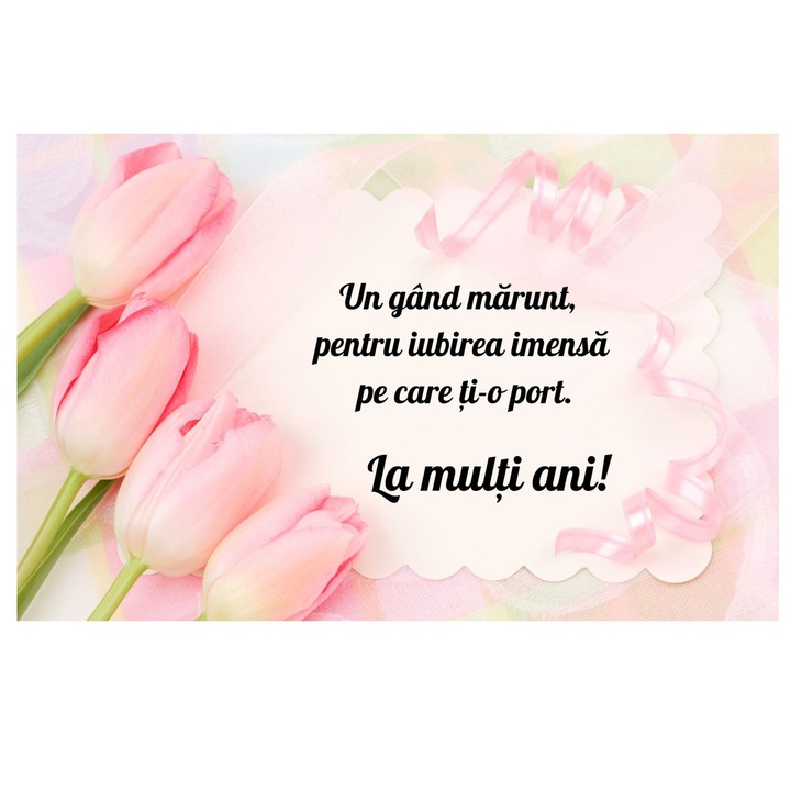 Felicitare magnet, pentru femeia iubita, aniversare, 1 martie, 8 martie, 10x15 cm, model lalele