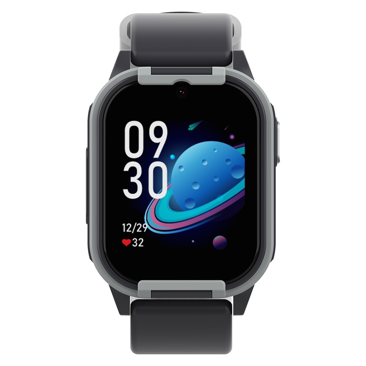 Смарт часовник GITECH G24, 4G, GPS, Черен, 1.52 инча