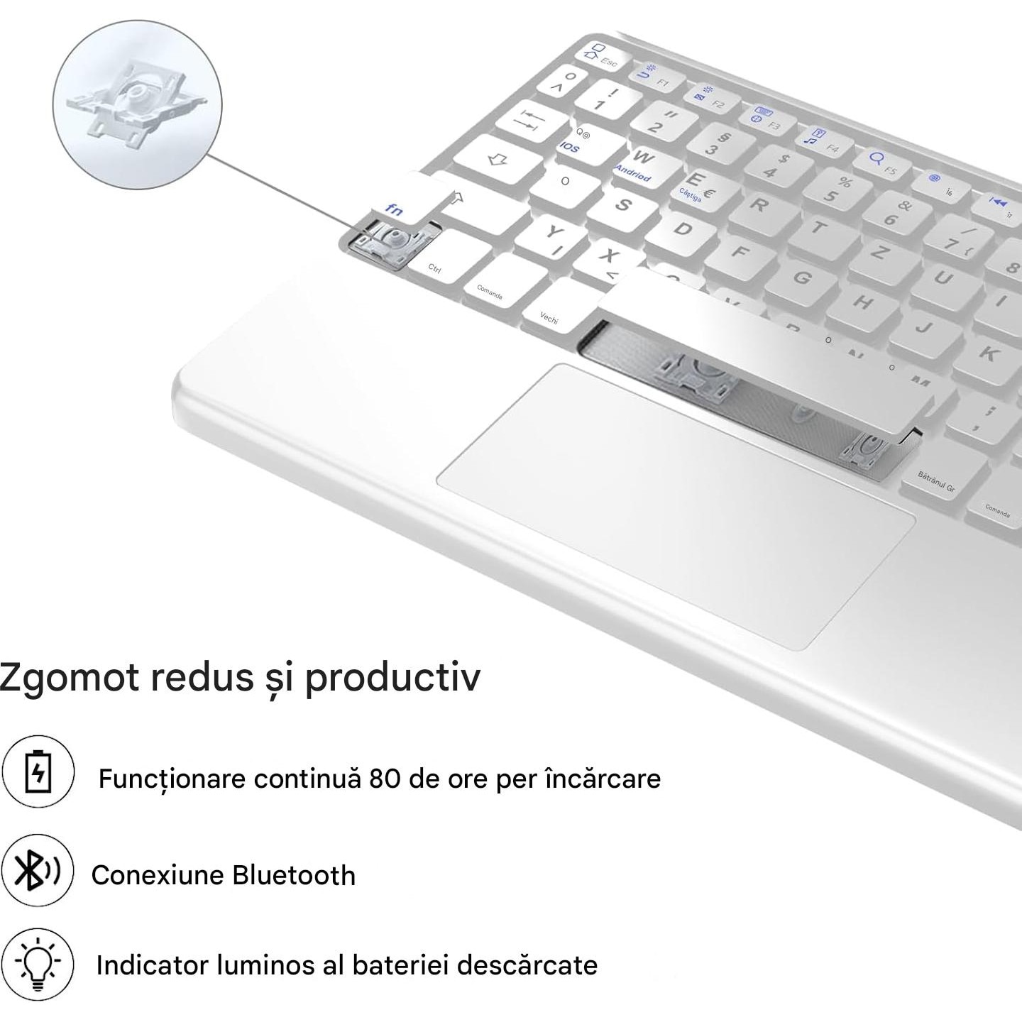 Husa compatibila cu iPad Pro 11 inch M4 2024, 5th Generation, Magnetic Removable Bluetooth 7-Color Lighting