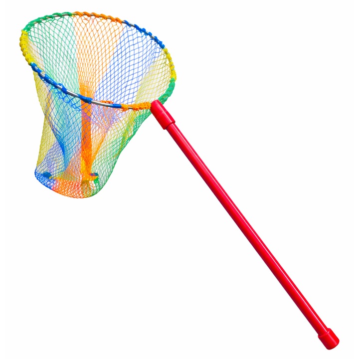 Akváriumi háló, többszínű, fém nyél, 60cm, átmérő 20cm