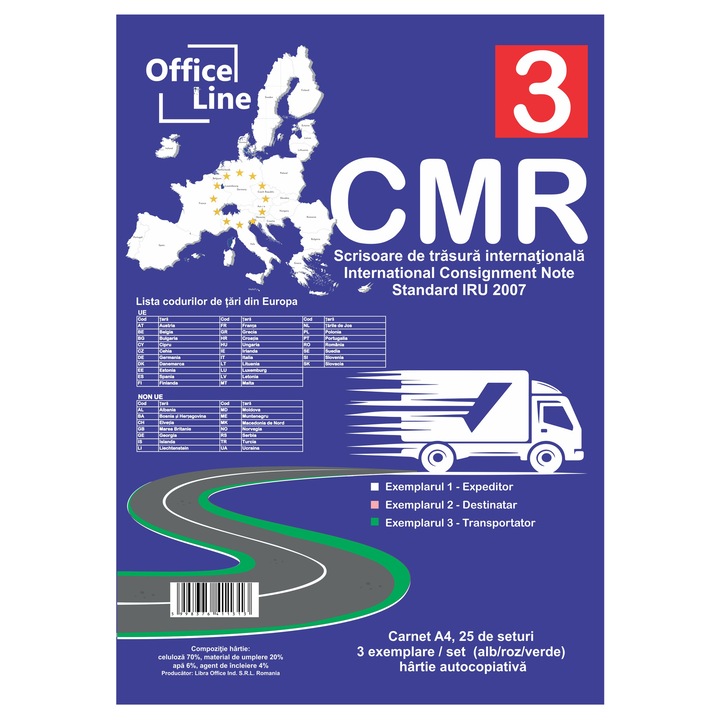 CMR A4 in 3 exemplare 25 seturi/carnet 75 file