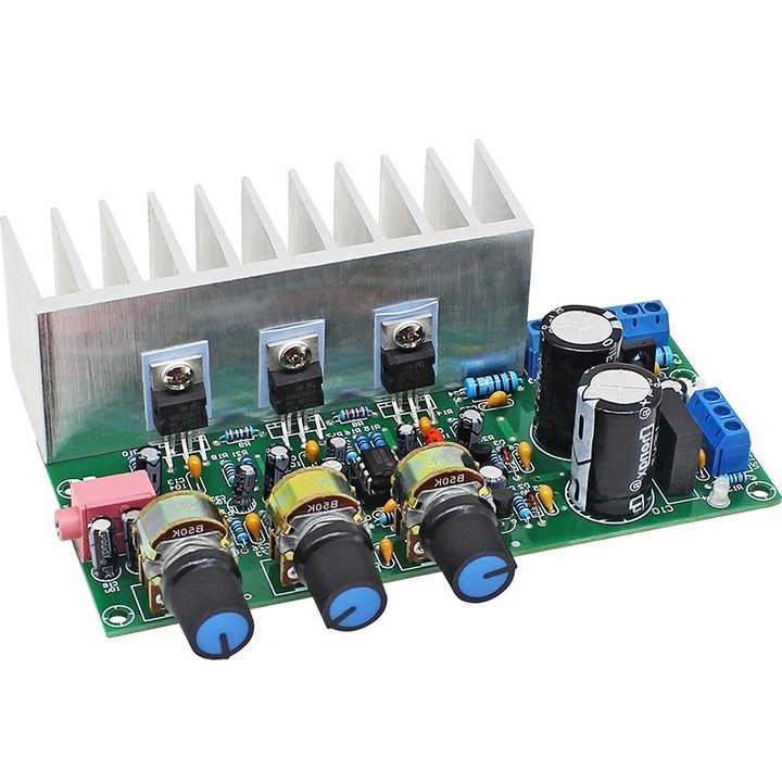 Amplificator 2.1 doua canale18W, un canal 32W, Canale stanga si dreapta, Putere de iesire mare, Stabil si durabil