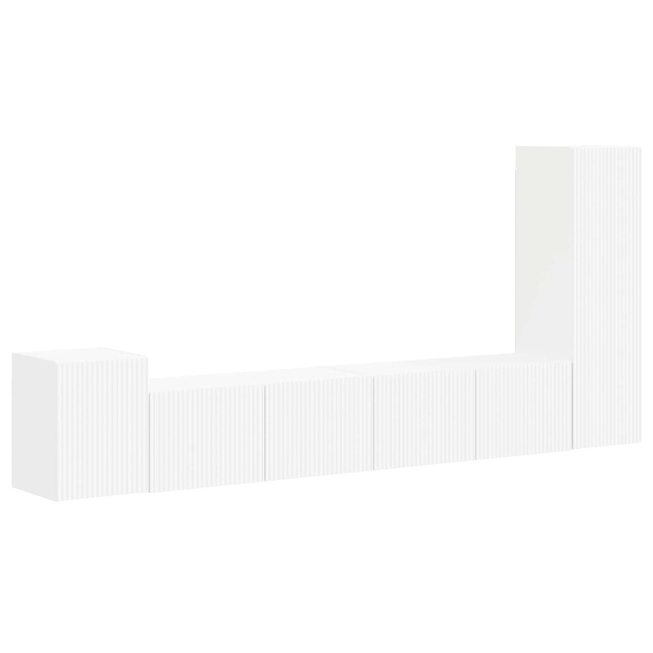 vidaXL Set comoda TV Pe perete 3 pcs Alb Lemn compozit