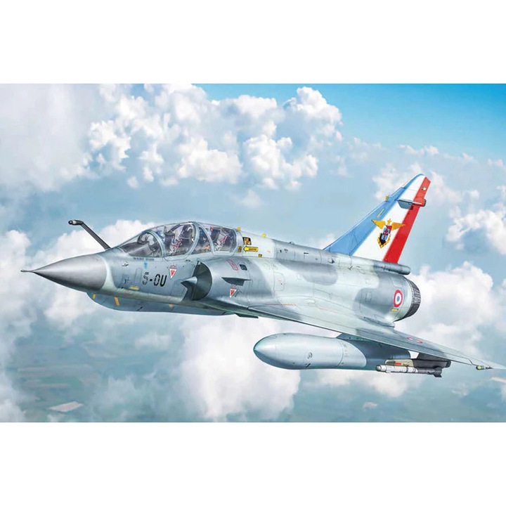 Machietă avion Italeri Mirage 2000 D, 1:72, 19, 6 cm, set cu decalcomanii pentru 4 versiuni