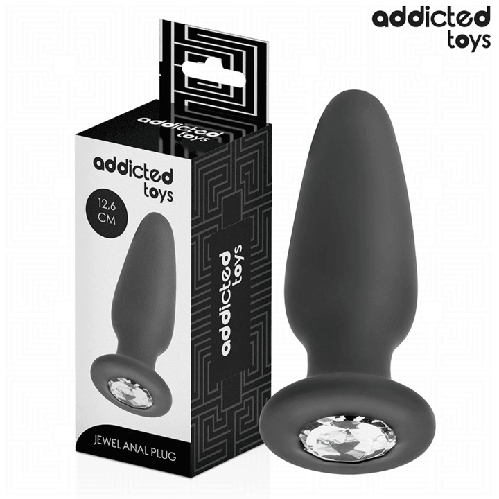Plug anal ADDICTED TOYS, silicon medical cu baza bijuterie, marime L, 12.6 cm