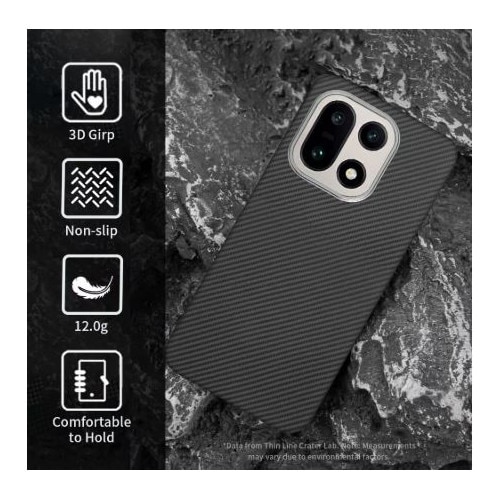 Husa de protectie Premium Tip Kevlar pentru OnePlus 15, fibra de aramida Kevlar, Negru