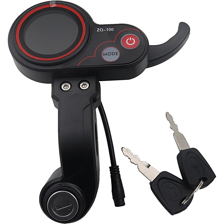 YDCY ZQ-100 LCD elektromos roller kijelző, 6 érintkezős, vízálló, fekete