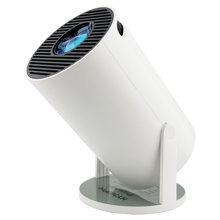 Video Proiector Portabil Inteligent, Full HD 1080p, Suport 4K, Wireless Wi-Fi si Bluetooth, Compatibil Android/iOS, Alb