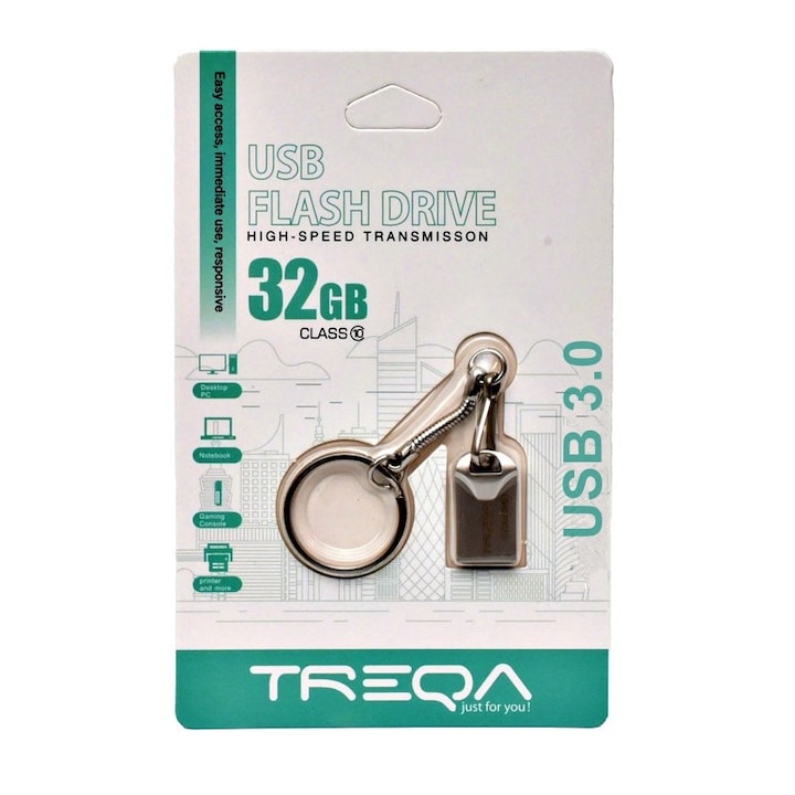 Treqa 32GB USB 3.0 pendrive/memória, kompakt, gyors átvitel