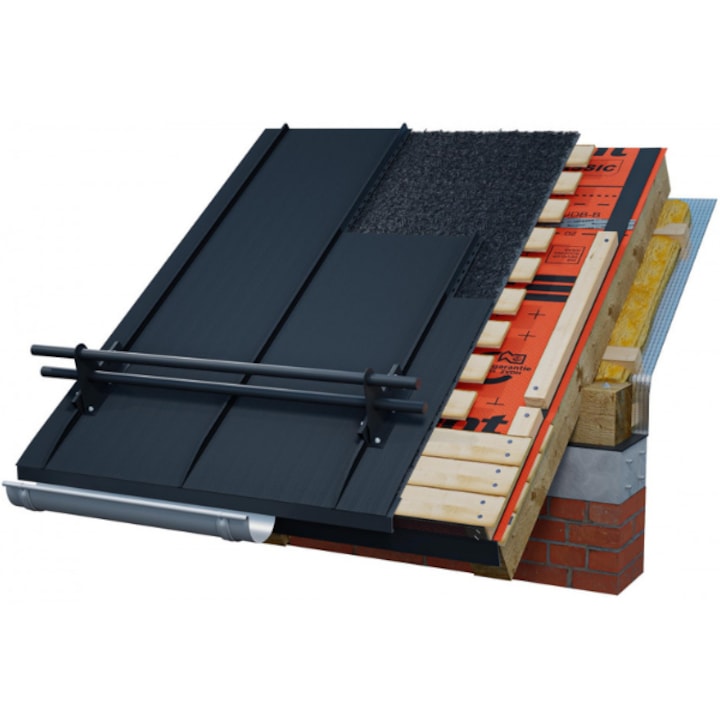 Set parazapada 2 cilindri acoperis tabla faltuita 2 m cu 3 suporti, antracit