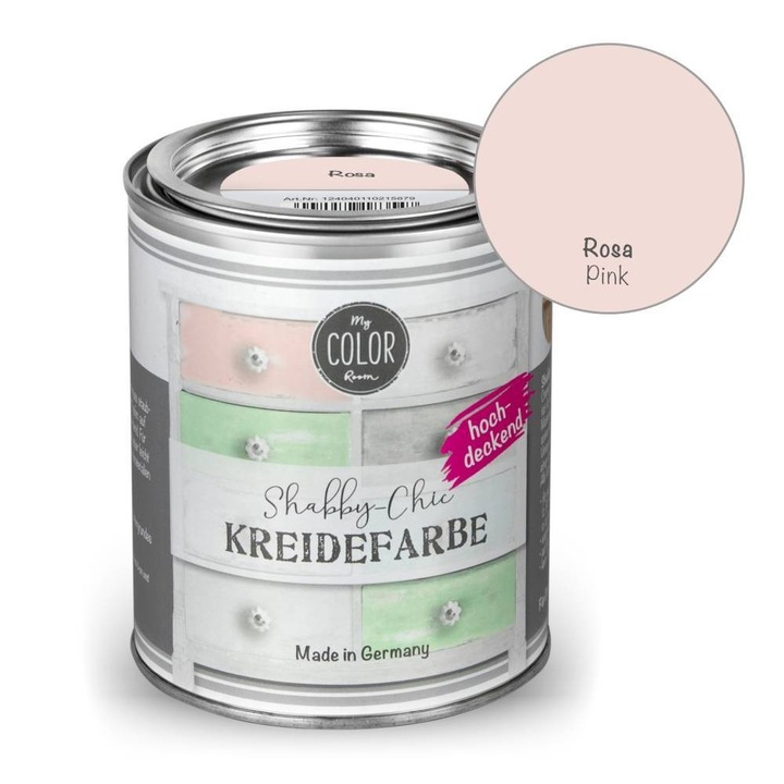 Vopsea creta pentru mobila, fara picurare, My COLOR Room by VIVA, 750ml Roz