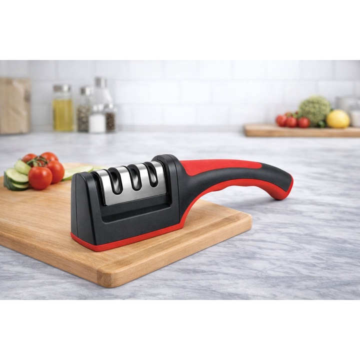 Ascutitor cutite 3 etape, pentru uz casnic, cu maner ergonomic si baza antiderapanta