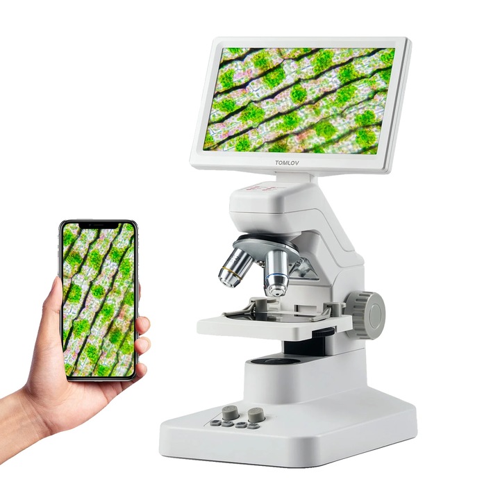 Microscop biologic digital, 7 inch, conectivitate WiFi, marire 500X - 1500X, baterie inclusa