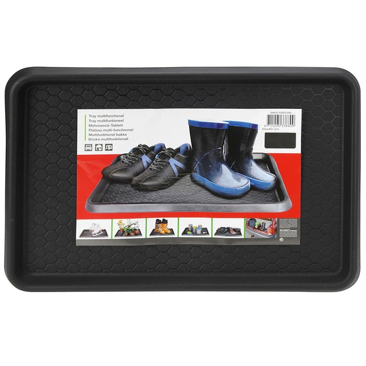 Előszőnyeg, HOME STYLING COLLECTION, 61x40cm, fekete, beltéri/kültéri használat