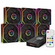 Set 6 Ventilatoare Carcasa 120 x 120 mm Pro Gaming ARGB REVERSE, controller PWM, telecomanda