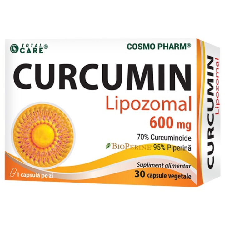 Supliment alimentar, CosmoPharm, Curcumin Lipozomal, 30 capsule vegetale