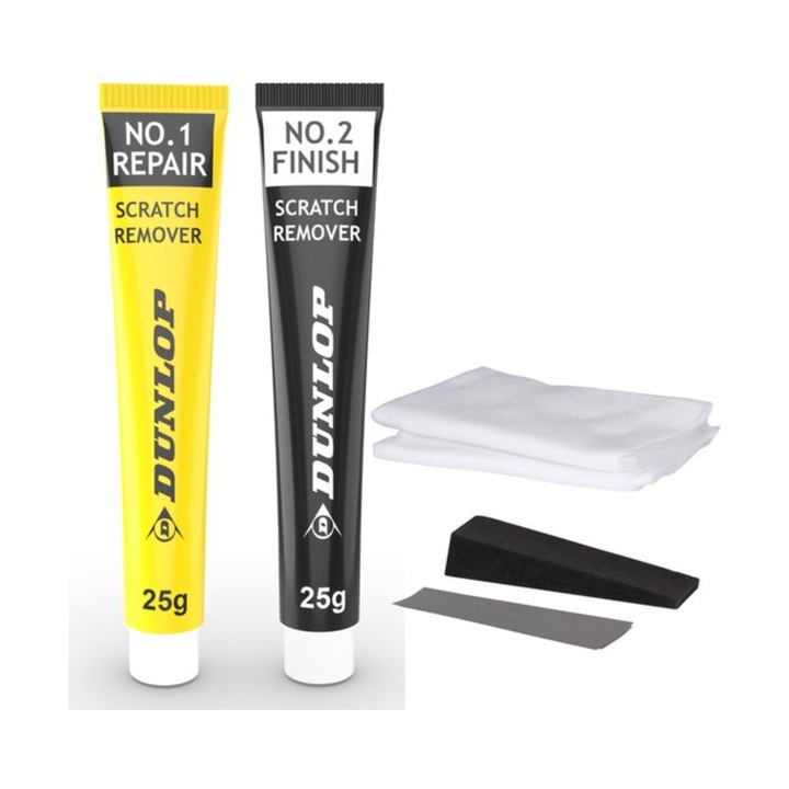 Set reparat zgarieturi 9 piese Dunlop, 2 tuburi, multicolor, pentru caroserie