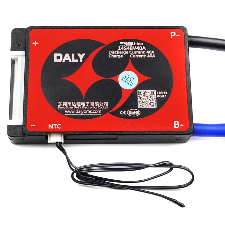 BMS 14S 40A Elektroweb cu senzor de temperatura NTC, IP67, 75x48x14mm