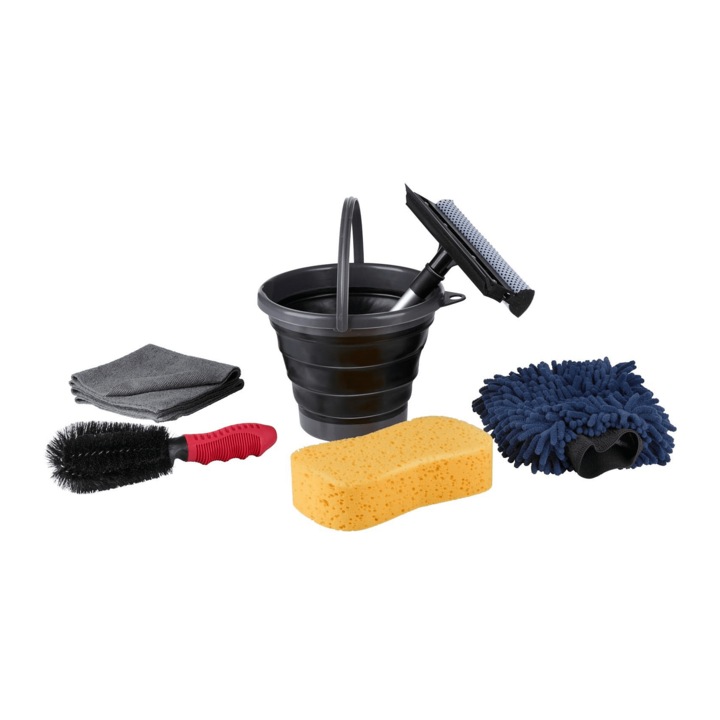 Set de curățare auto 7 piese, Dirt Devil, gri, pentru curățarea interiorului și exteriorului vehiculului