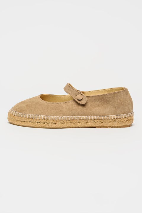 Manebi, Nyersbőr espadrilles, Tópbarna, 37