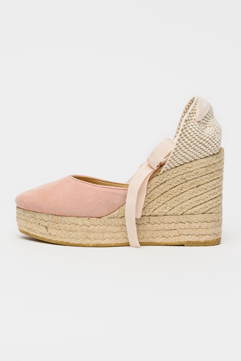 Manebi, Telitalpú nyersbőr espadrilles, Bézs, Rózsaszín, 38