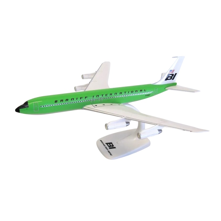 Macheta avion PPC Holland Braniff Boeing B707-300, 31.5cm, plastic, 1:144