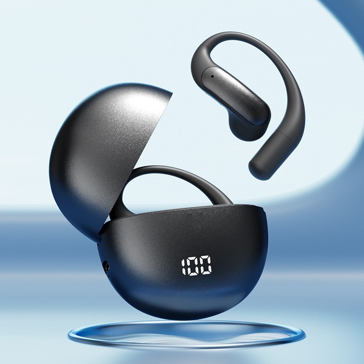 Безжични слушалки VU-TEK M118, Bluetooth 5.4, Спорт, AI превод, Автономност 60ч, HD микрофон, Шумопотискане, 3D звук, Черни