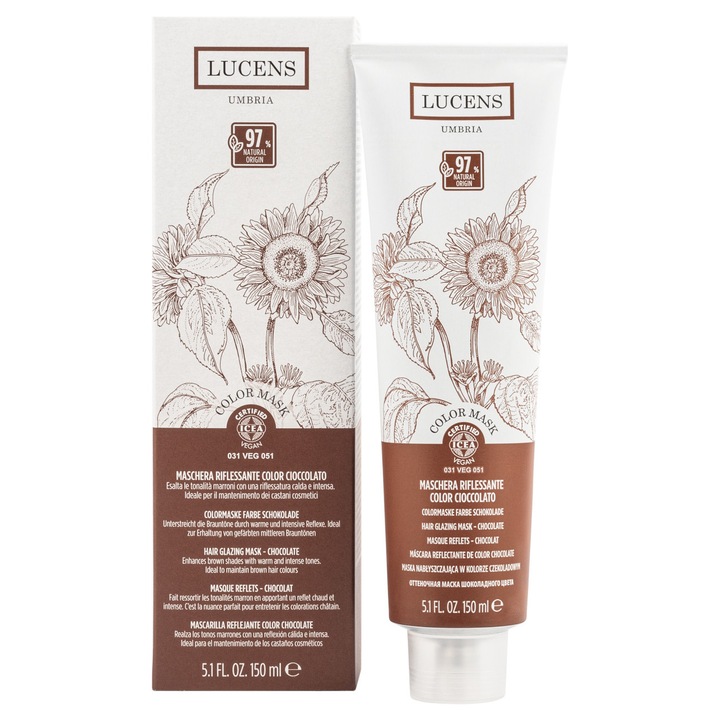 Masca nuantatoare saten ciocolata, 150ml - Lucens Umbria