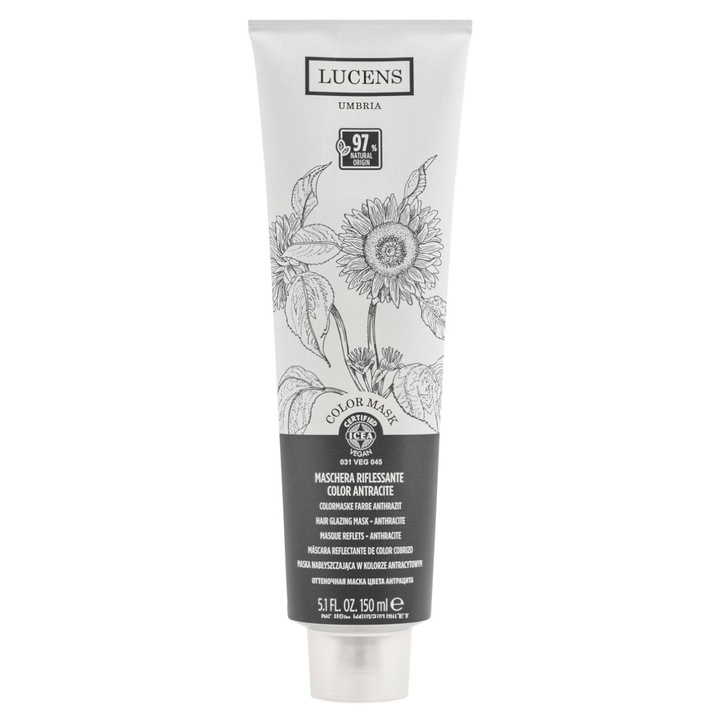 Masca nuantatoare saten cenusiu, 150ml - Lucens Umbria