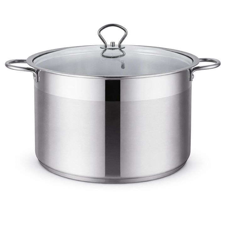 Royalty Line rozsdamentes acél edény üvegfedővel, 34 x 24 cm